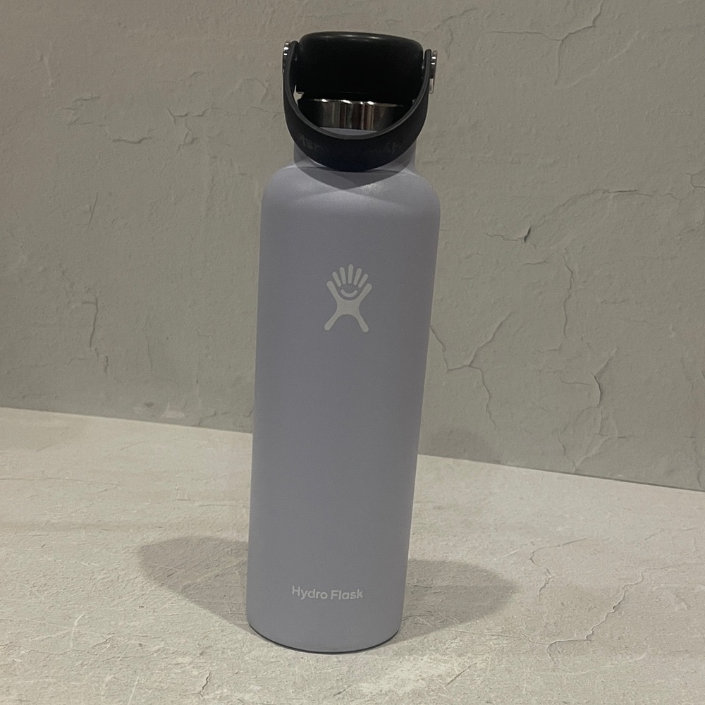 Hydro Flask Lavender Water Bottle with Black Cap